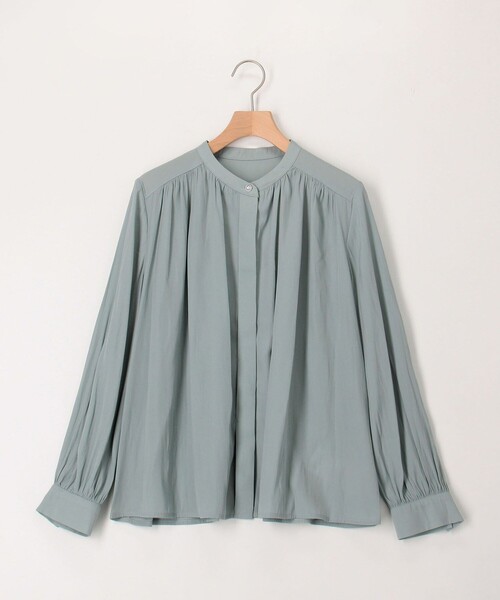 MICO COULIER（ミコクリエ）の「パウダーサテンブラウス（シャツ/ブラウス・レディース・ミント/グレイッシュベージュ/ネイビー・38）」の20枚目の写真