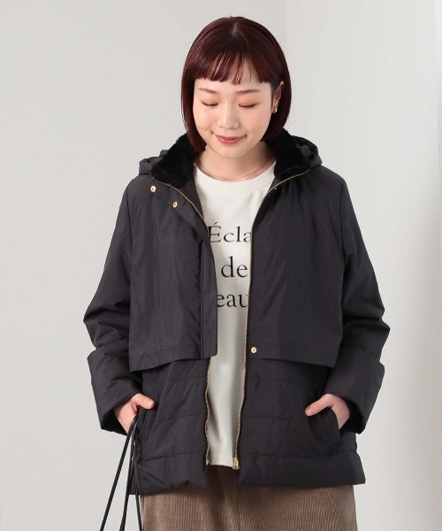 MB mint breeze(エムビーミントブリーズ)の「【L~6L 大きいサイズ】フライヨークダウンジャケット(ダウンジャケット/コート・レディース・ブラック/ブラウン・LL/3L/4L/5L/6L)」の1枚目の写真