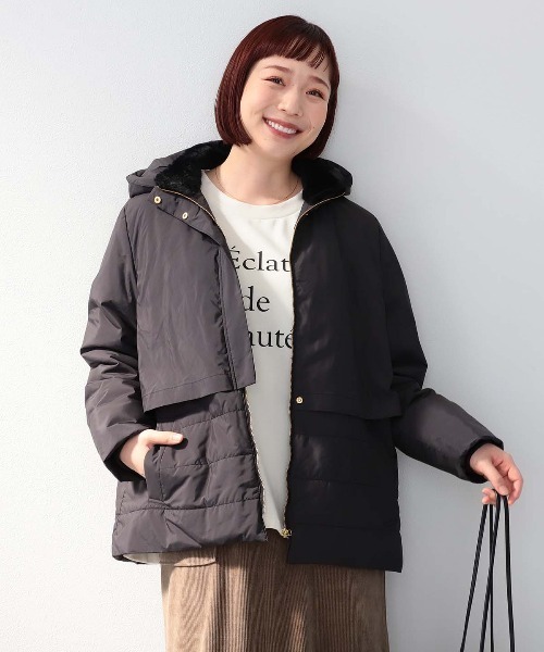 MB mint breeze(エムビーミントブリーズ)の「【L~6L 大きいサイズ】フライヨークダウンジャケット(ダウンジャケット/コート・レディース・ブラック/ブラウン・LL/3L/4L/5L/6L)」の3枚目の写真