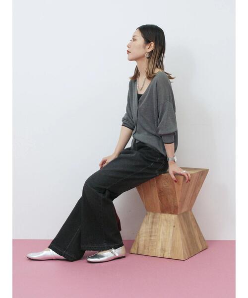 Samansa Mos2 blue(サマンサモスモスブルー)の「配色Vネックカーディガン(カーディガン/ボレロ・レディース・シルバーグレー/ベージュ/チャコールグレー・F)」の14枚目の写真