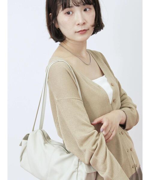 Samansa Mos2 blue(サマンサモスモスブルー)の「配色Vネックカーディガン(カーディガン/ボレロ・レディース・シルバーグレー/ベージュ/チャコールグレー・F)」の15枚目の写真