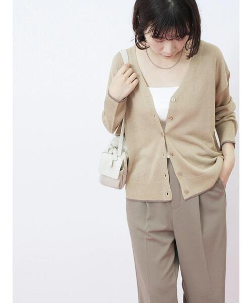 Samansa Mos2 blue(サマンサモスモスブルー)の「配色Vネックカーディガン(カーディガン/ボレロ・レディース・シルバーグレー/ベージュ/チャコールグレー・F)」の17枚目の写真