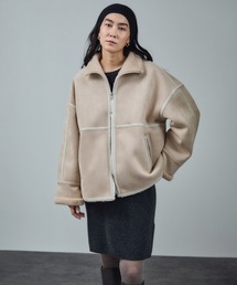 SALON adam et rope'(サロン アダム エ ロペ)の【WEB限定】フェイクムートンショートコート(ムートンコート)