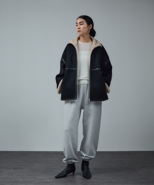 【美品✨】 ADAM ET ROPÉ フェイクムートンジャケット ADAM ET ROPÉ FEMMEフェイクムートンジャケットガンプラ