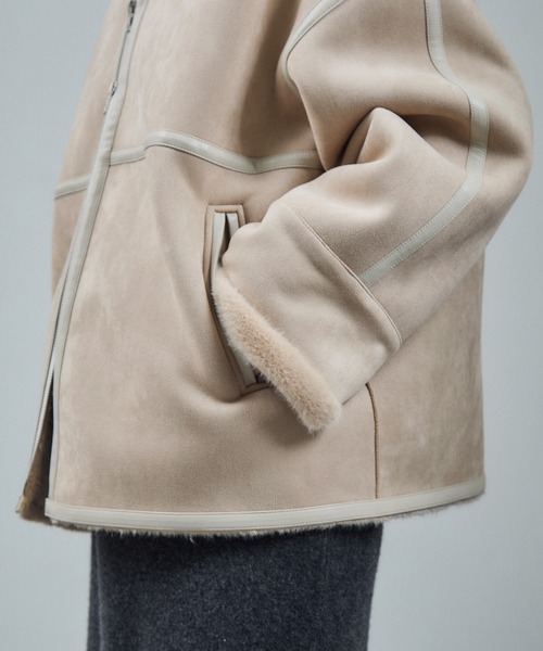WEB限定】フェイクムートンショートコート（ムートンコート