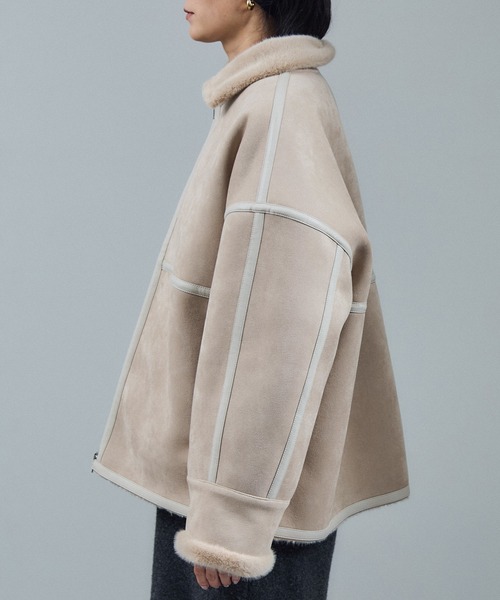 WEB限定】フェイクムートンショートコート（ムートンコート