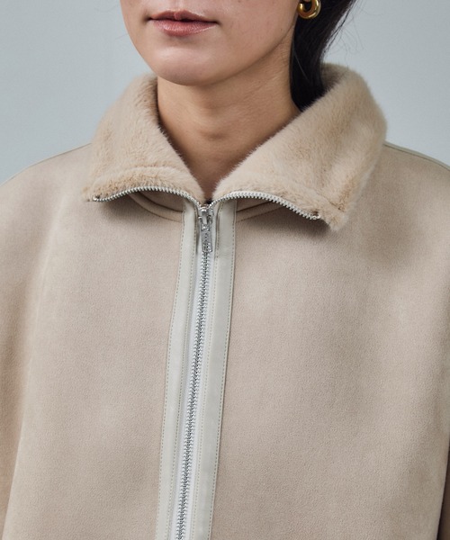 ADAM ET ROPE' フェイクムートンジャケット ADAM ET ROPÉ FEMME(アダム エ ロペ ファム) / フェイクムートン