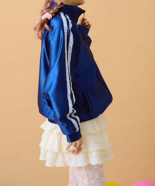 w closet（ダブルクローゼット）の「【あみこ企画】肩レーストラックジャケット（その他アウター・レディース・ネイビー/ピンク・FREE）」の17枚目の写真