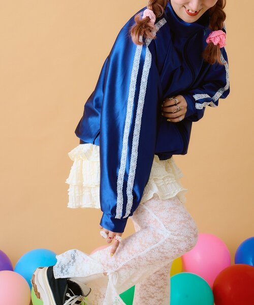 w closet（ダブルクローゼット）の「【あみこ企画】肩レーストラックジャケット（その他アウター・レディース・ネイビー/ピンク・FREE）」の20枚目の写真