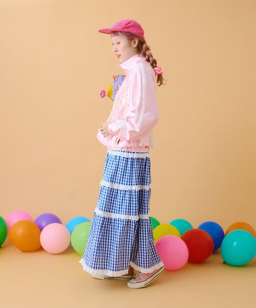 w closet（ダブルクローゼット）の「【あみこ企画】肩レーストラックジャケット（その他アウター・レディース・ネイビー/ピンク・FREE）」の5枚目の写真