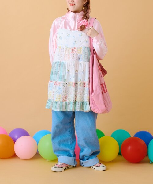 w closet（ダブルクローゼット）の「【あみこ企画】肩レーストラックジャケット（その他アウター・レディース・ネイビー/ピンク・FREE）」の12枚目の写真