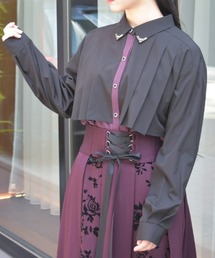 axes femme | 金具付バイカラーブラウス(シャツ/ブラウス)