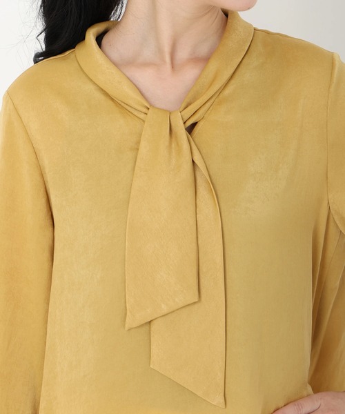 STRAWBERRY-FIELDS（ストロベリーフィールズ）の「ロイヤルヴィンテージサテン_ヴィンテージサテンボウタイブラウス（シャツ/ブラウス・レディース・ネイビー/ピンク系その他/オフホワイト・2）」の7枚目の写真