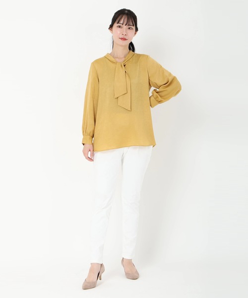 STRAWBERRY-FIELDS（ストロベリーフィールズ）の「ロイヤルヴィンテージサテン_ヴィンテージサテンボウタイブラウス（シャツ/ブラウス・レディース・ネイビー/ピンク系その他/オフホワイト・2）」の11枚目の写真