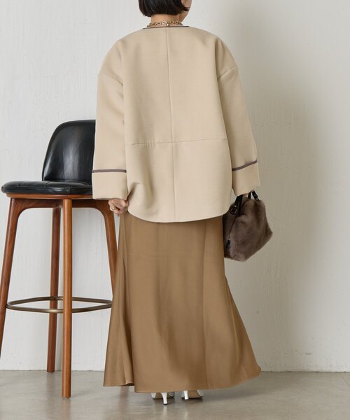 Jena espace merveilleux（ジェナ　エスパスメルヴェイユ）の「【体系カバー】テープラインコクーンコート（その他アウター・レディース・ベージュ/チャコールグレー/グレー・FREE）」の15枚目の写真