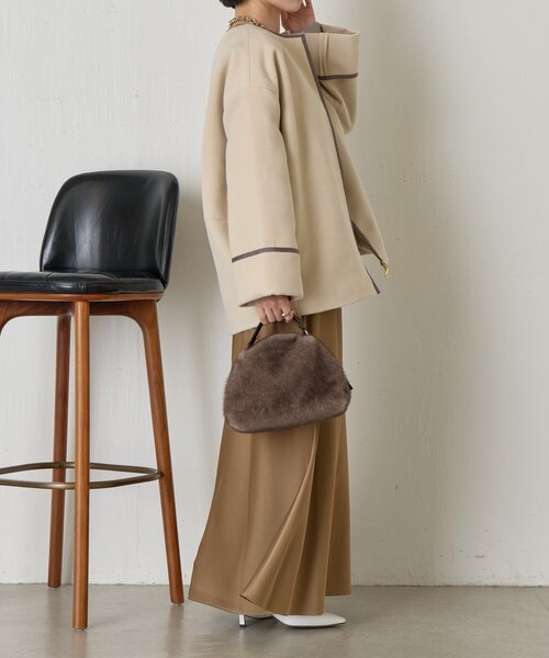 Jena espace merveilleux（ジェナ　エスパスメルヴェイユ）の「【体系カバー】テープラインコクーンコート（その他アウター・レディース・ベージュ/チャコールグレー/グレー・FREE）」の16枚目の写真