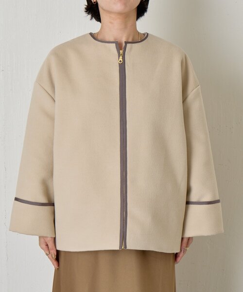 Jena espace merveilleux（ジェナ　エスパスメルヴェイユ）の「【体系カバー】テープラインコクーンコート（その他アウター・レディース・ベージュ/チャコールグレー/グレー・FREE）」の22枚目の写真