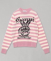 GANNI ガニー　ロゴ入りオーバーサイズTシャツ　カットソー　トップス　ピンク GANNI ガニー ロゴ入りオーバーサイズTシャツ カットソー