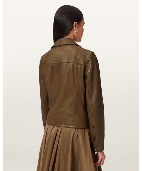 ALLSAINTS(オールセインツ)の「DALBY SLIM FIT LEATHER BIKER JACKET | DALBY スリム フィット レザー バイカー ジャケット(ライダースジャケット・レディース・グリーン系その他・4/6/10/12/8)」の7枚目の写真