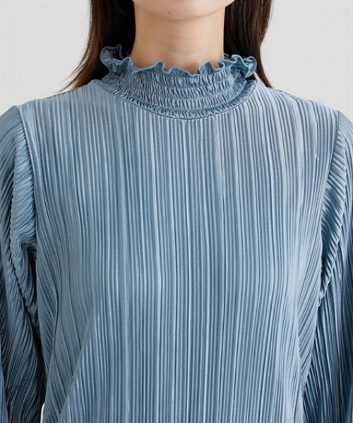 nissen（ニッセン）の「プリーツキャンディスリーブマキシワンピース（ワンピース・レディース・グレイッシュベージュ/ブラック/ブルー・M/L）」の19枚目の写真