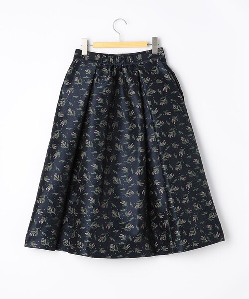 セール】ウォッシャブル花柄ジャガードタックスカート（スカート