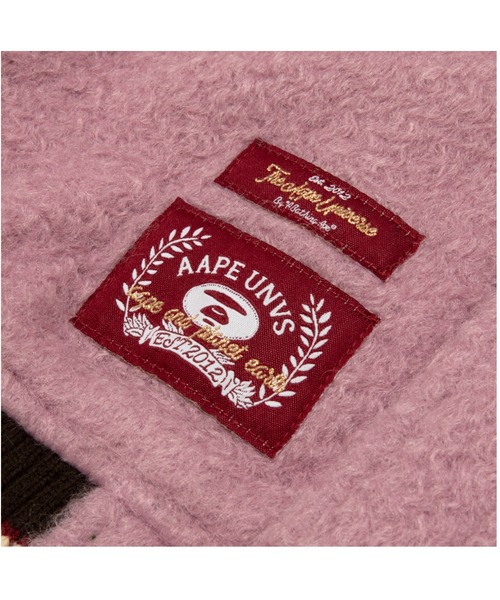 AAPE BY A BATHING APE(エーエイプバイアベイシングエイプ)の「AAPE VARSITY JACKET(スタジャン・レディース・ワインレッド・XX-SMALL)」の5枚目の写真