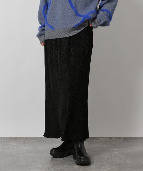 LAKOLE(ラコレ)の「楊柳ベロアナロースカート / 602797(スカート・レディース・ブラック/カーキ/モカ・FREE)」の2枚目の写真