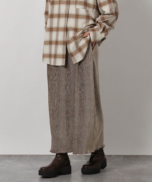 LAKOLE(ラコレ)の「楊柳ベロアナロースカート / 602797(スカート・レディース・ブラック/カーキ/モカ・FREE)」の3枚目の写真