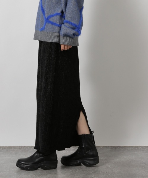 LAKOLE(ラコレ)の「楊柳ベロアナロースカート / 602797(スカート・レディース・ブラック/カーキ/モカ・FREE)」の7枚目の写真