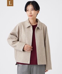 【L】【カタログ掲載】【ウォッシャブル】ウールライクジャージ―ブルゾン