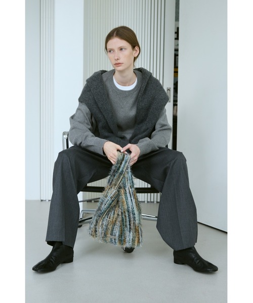 un/neu（アンノイ）の「マルチストライプファーニットバッグ / 500mlペットボトル収納可能（ハンドバッグ・レディース・ピンク/グリーン/ブルー・FREE）」の12枚目の写真