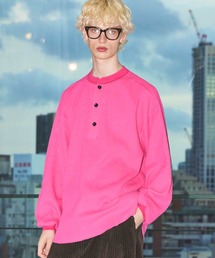 Tシャツ/カットソー（ピンク/桃色系・ヘンリーネック）ファッション