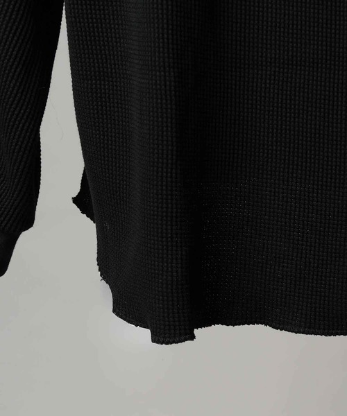 MAISON SPECIAL(メゾンスペシャル)の「《UNISEX》Prime-Over Henry Neck Long Sleeve Waffle T-Shirt/プライムオーバーヘンリーネックロングスリーブワッフルTシャツ【MAISON SPECIAL/メゾンスペシャル】(Tシャツ/カットソー・メンズ・ピンク/アイボリー/ブラック・1/2/0)」の6枚目の写真