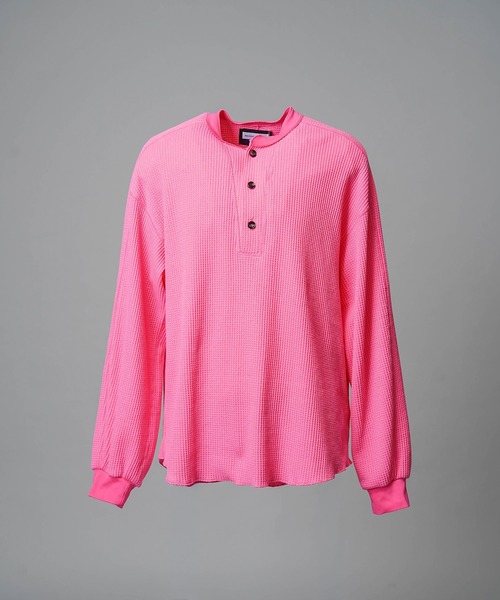 MAISON SPECIAL(メゾンスペシャル)の「《UNISEX》Prime-Over Henry Neck Long Sleeve Waffle T-Shirt/プライムオーバーヘンリーネックロングスリーブワッフルTシャツ【MAISON SPECIAL/メゾンスペシャル】(Tシャツ/カットソー・メンズ・ピンク/アイボリー/ブラック・1/2/0)」の17枚目の写真