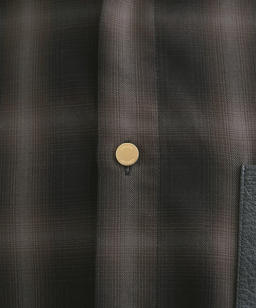 CULLNI（クルニ）の「【CULLNI】別注 Leather Pocket Check L/S Shirts（シャツ/ブラウス・メンズ・グレー/ブラック・1/2）」の6枚目の写真