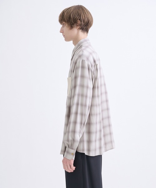 CULLNI（クルニ）の「【CULLNI】別注 Leather Pocket Check L/S Shirts（シャツ/ブラウス・メンズ・グレー/ブラック・1/2）」の7枚目の写真