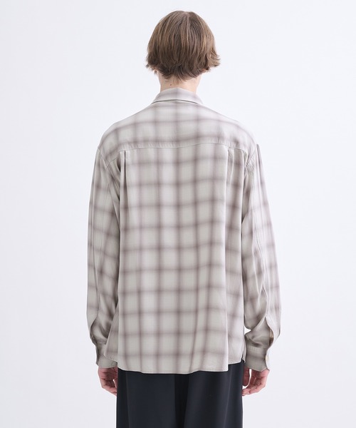 CULLNI（クルニ）の「【CULLNI】別注 Leather Pocket Check L/S Shirts（シャツ/ブラウス・メンズ・グレー/ブラック・1/2）」の8枚目の写真