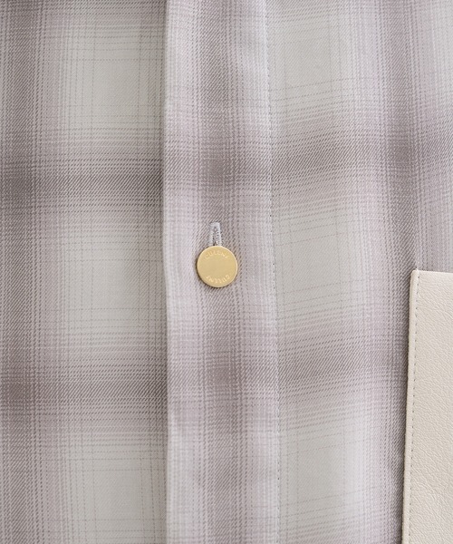 CULLNI（クルニ）の「【CULLNI】別注 Leather Pocket Check L/S Shirts（シャツ/ブラウス・メンズ・グレー/ブラック・1/2）」の10枚目の写真