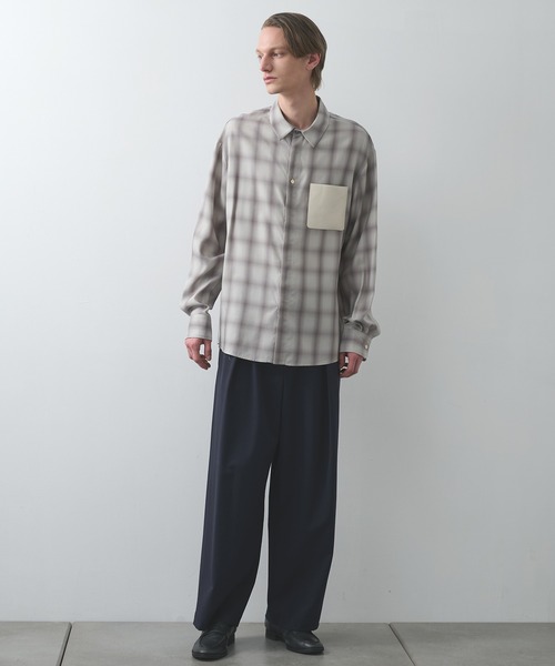 CULLNI（クルニ）の「【CULLNI】別注 Leather Pocket Check L/S Shirts（シャツ/ブラウス・メンズ・グレー/ブラック・1/2）」の20枚目の写真