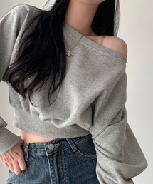 スウェット オフショルダー」に該当するトップス（グレー/灰色系