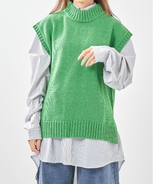 セール】【Bl】【Bling Leads】モックネックNベスト（ベスト）｜Bling