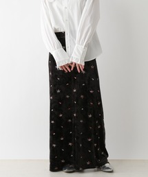 RAGEBLUE（レイジブルー）の「フラワー刺繍/ベロアナロースカート（スカート）」