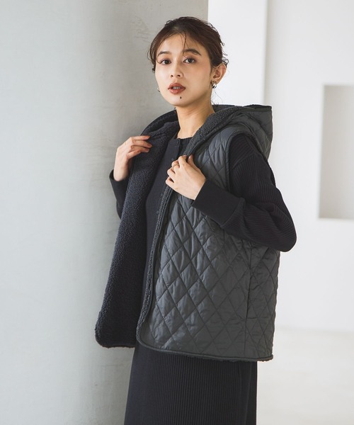 studio CLIP（スタディオクリップ）の「リバーシブルキルトボアベスト