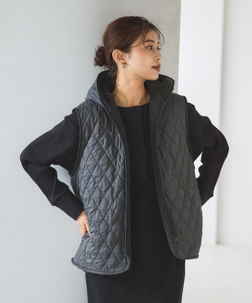 studio CLIP（スタディオクリップ）の「リバーシブルキルトボアベスト