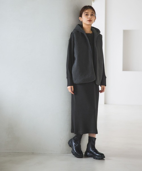 リバーシブルキルトボアベスト（ベスト）｜studio CLIP（スタディオ