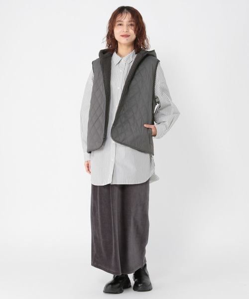 リバーシブルキルトボアベスト（ベスト）｜studio CLIP（スタディオ