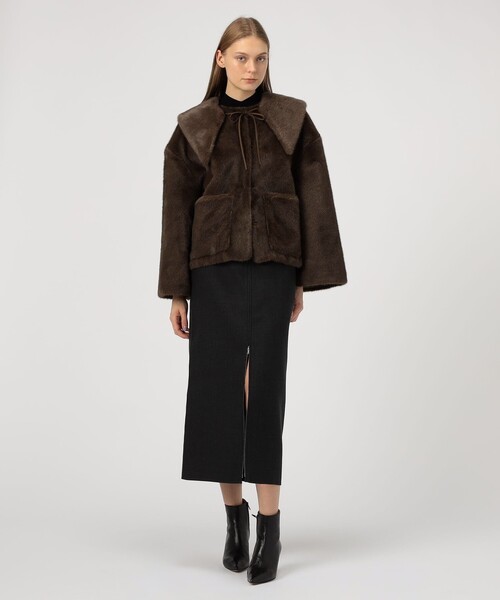 BY MALENE BIRGER（バイマレーネビルガー）の「BY MALENE BIRGER JACQUIE フェイクファージャケット（ブルゾン・レディース・ダークブラウン・34）」の2枚目の写真