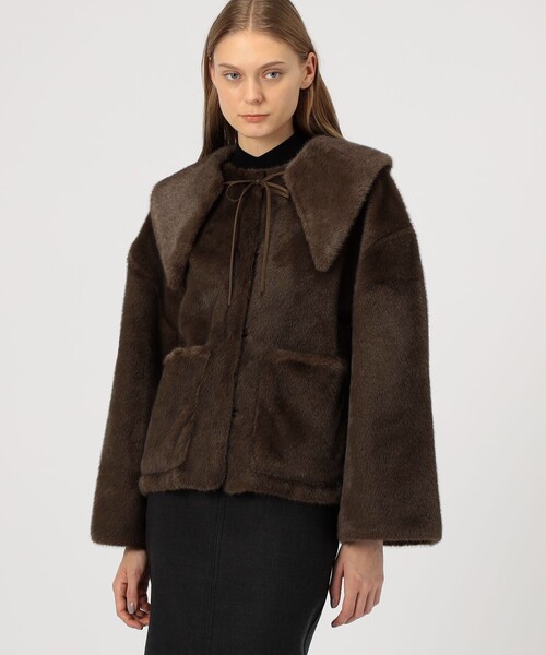 BY MALENE BIRGER（バイマレーネビルガー）の「BY MALENE BIRGER JACQUIE フェイクファージャケット（ブルゾン・レディース・ダークブラウン・34）」の3枚目の写真