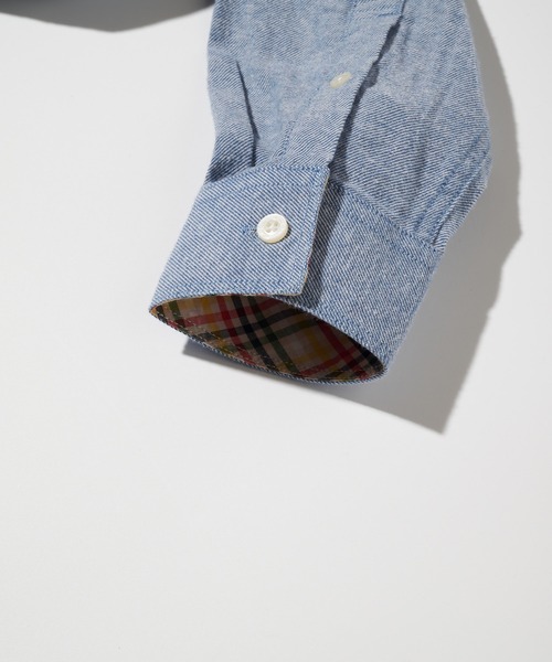 Arnold Palmer（アーノルドパーマー）の「シャンブレーネル 長袖 シェア シャツ（シャツ/ブラウス・レディース・グレー/ダークインディゴブルー/インディゴブルー・XS/LL/L/M/S）」の9枚目の写真