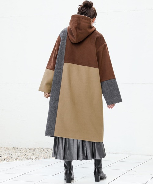 n'OrLABEL(ノアールレーベル)の「『配色メルトンコート』(その他アウター・レディース・ブラウン/ブラック・1/2)」の7枚目の写真